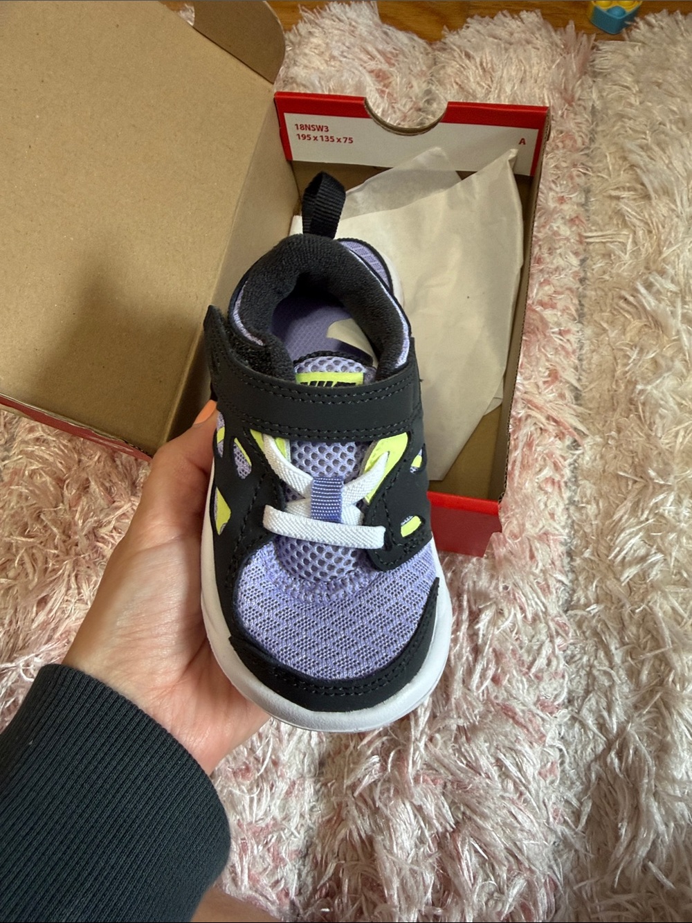 Nike Kids Lavender, Black & Yellow Athletic Sneakers